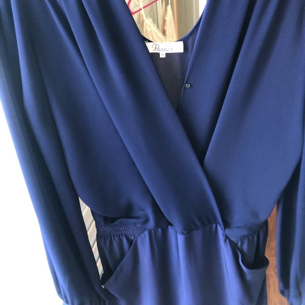 Parker Navy Jumpsuit w light weight fabric